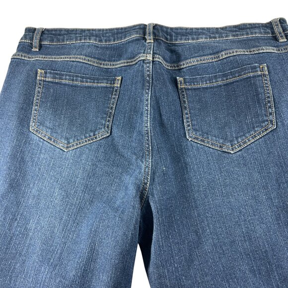 Du Jour Capri Pants Jeans Plus Size 18W Denim Embellished Cuffs Stretch - Picture 4 of 8